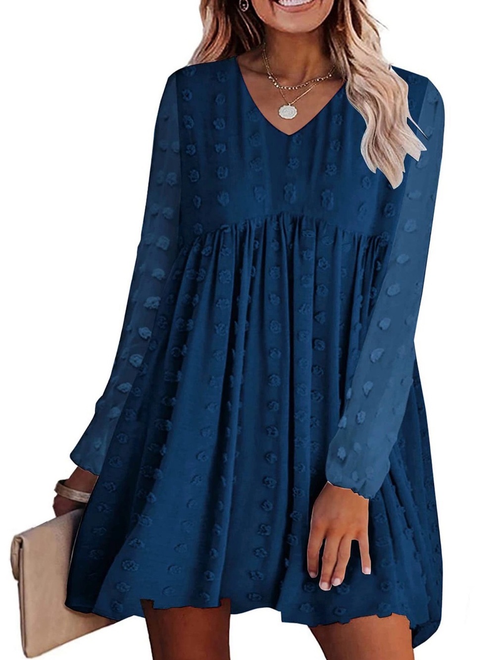 Kirundo Swiss Dot Babydoll Mini Dress